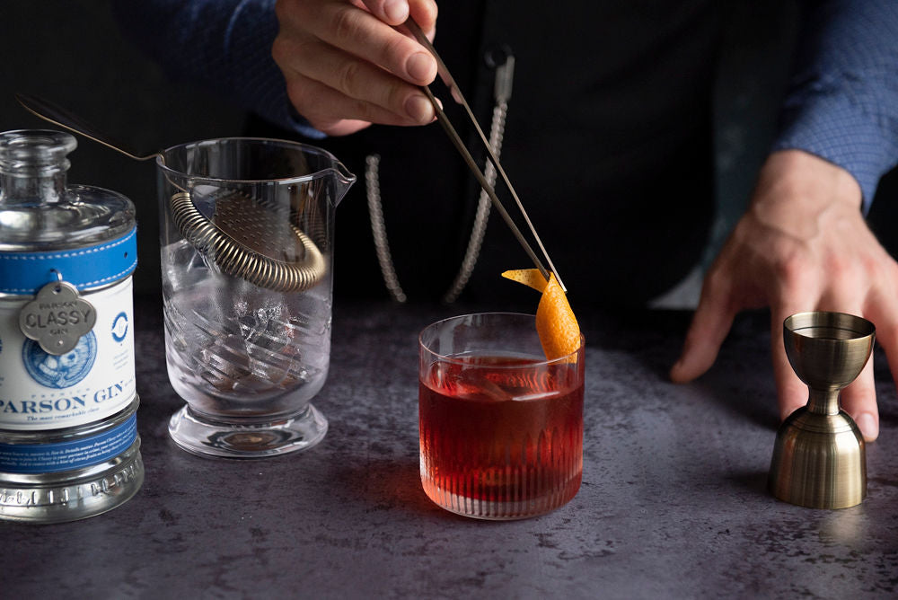 gin parson classy bottle negroni cocktail